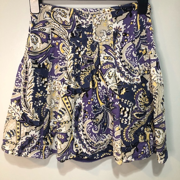 Tahari Womens Purple Floral Paisley Skirt | Size 2 - Picture 1 of 7